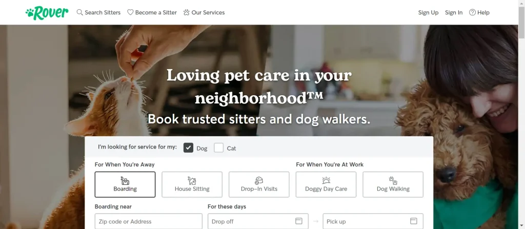 Rover-com-Book-Dog-Boarding-Dog-Walking-and-More websites to make money