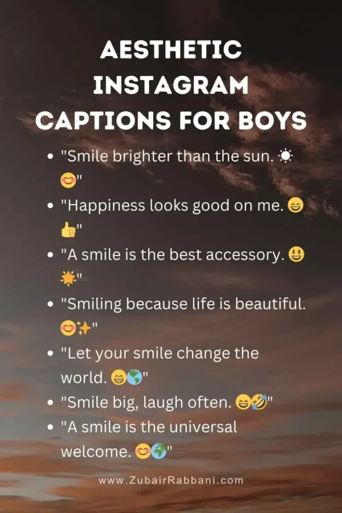 Instagram Captions For Boys Smile