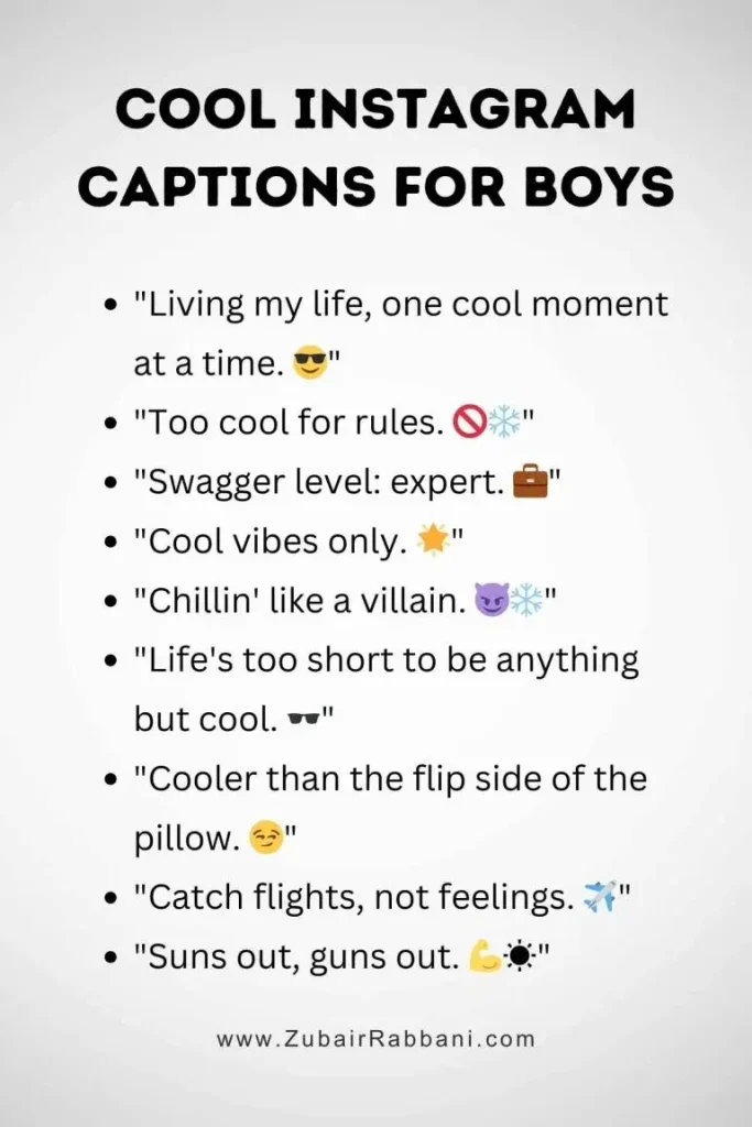 Cool Instagram Captions For Boys