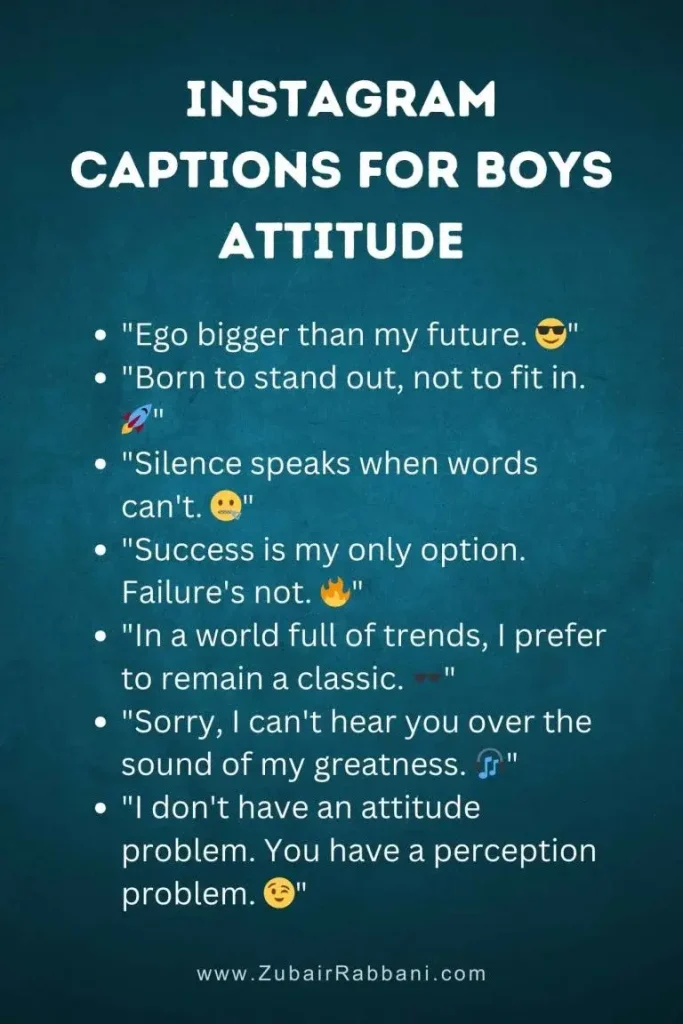 Instagram Captions For Boys Attitude