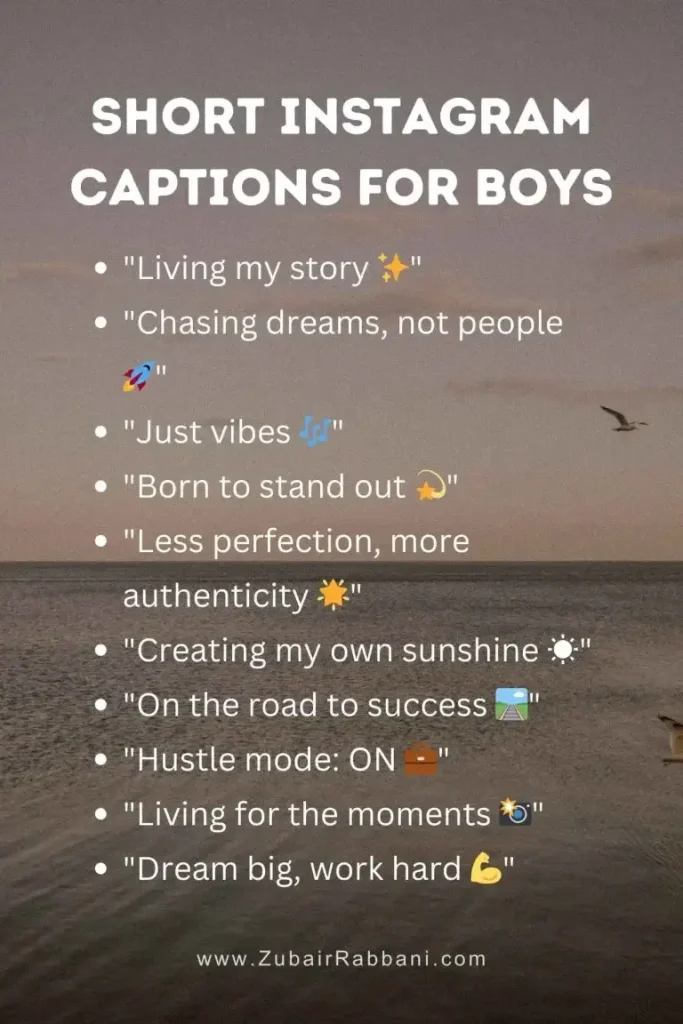 Short Instagram Captions For Boys