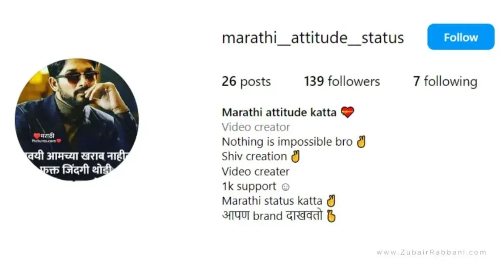 Attitude Marathi Bio For Instagram