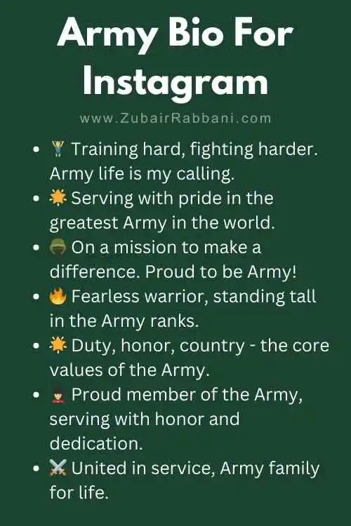 Army Bio For Instagram