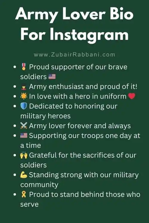 Army Lover Bio For Instagram