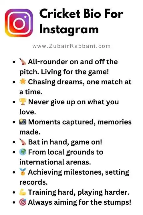 Cricket Bio For Instagram