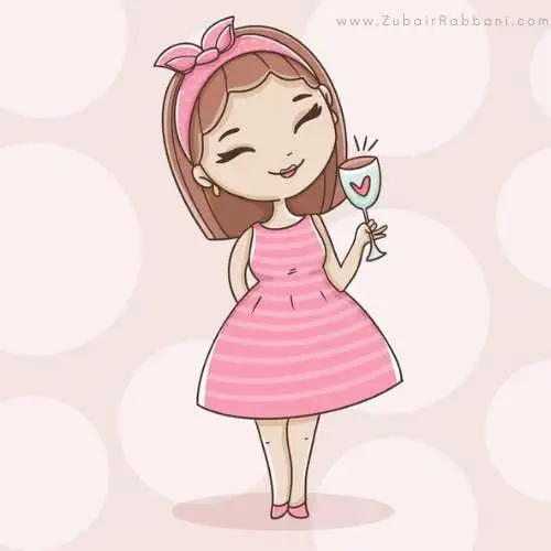 Pink Girls Cartoon DP For WhatsApp