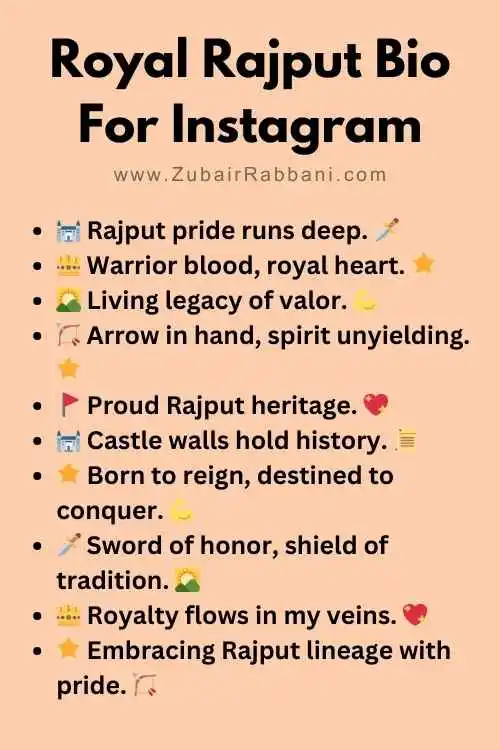 Royal Rajput Bio For Instagram