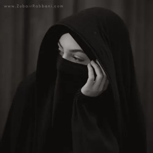 black hijab girl dp hidden face