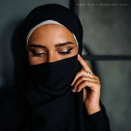 hidden face black hijab girl dp