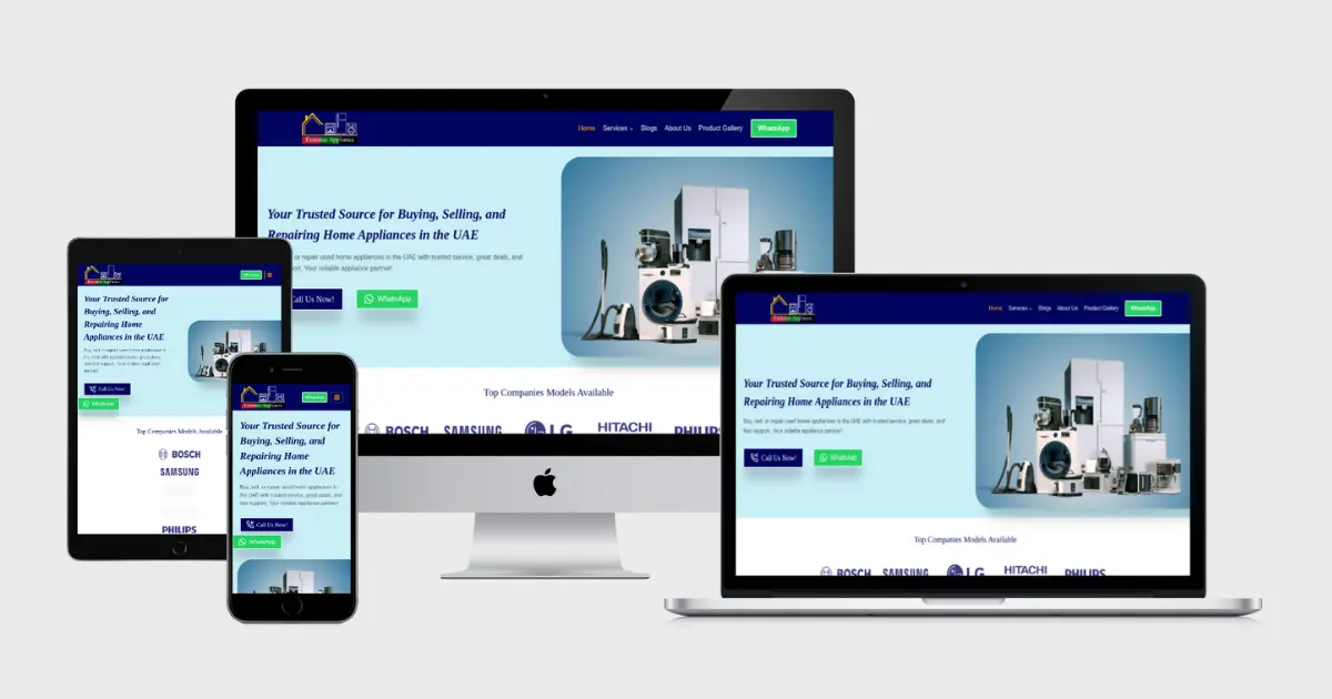 Zubair Rabbani – WordPress Website Designer in Pakistan 14 Emirates Appliances Project